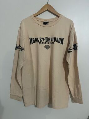 Harley-Davidson Men's Long Sleeve Logo Tee - Cream Mansfield, OH